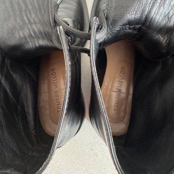 tamara mellon black lace up ankle boots standard ankle 35-calfskin women 38 - Picture 3 of 10